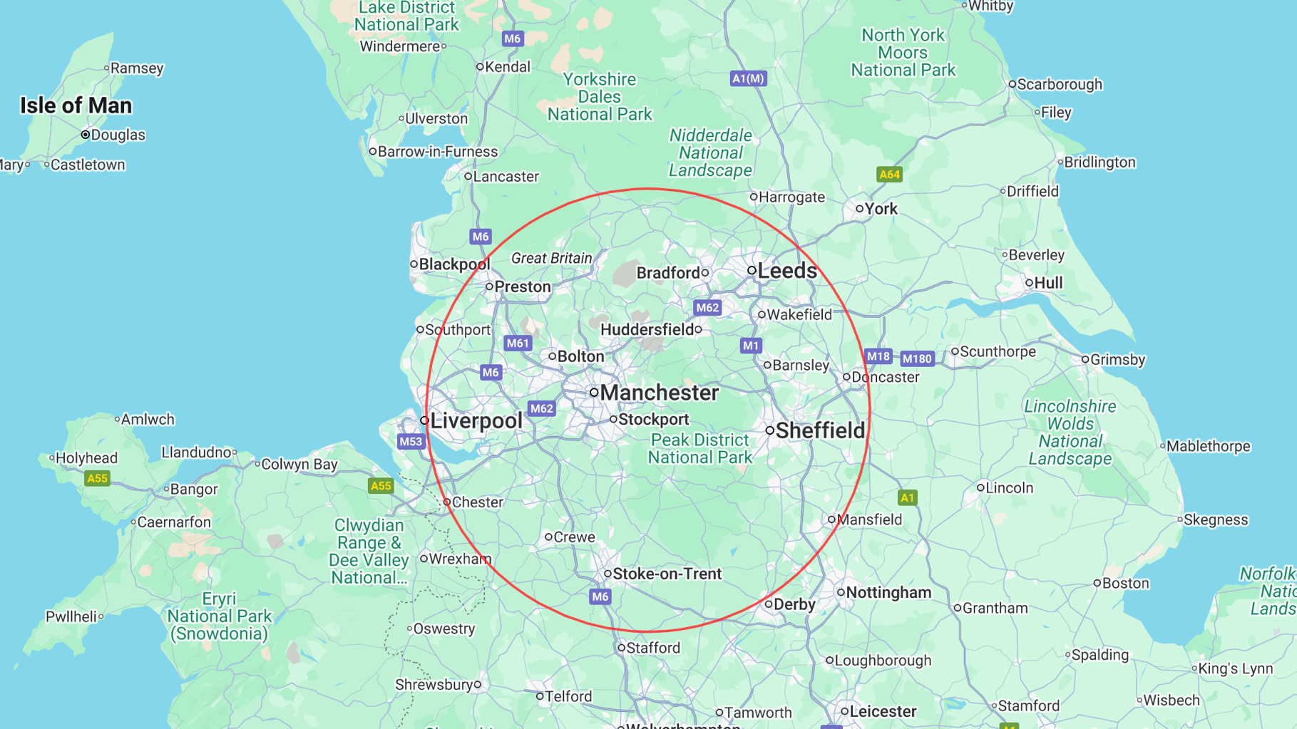 Unreal Climate coverage area - Manchester and the North West