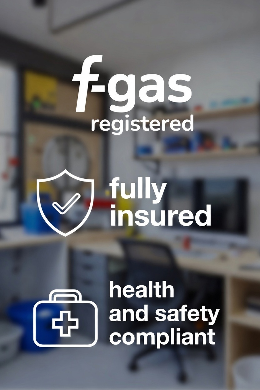 F-Gas certified air conditioning engineer with qualifications